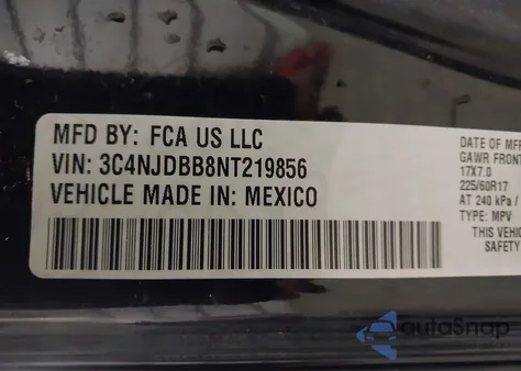 2022 Jeep Compass Latitude 4X4 z USA, uszkodzony, nr VIN 3C4NJDBB8NT219856